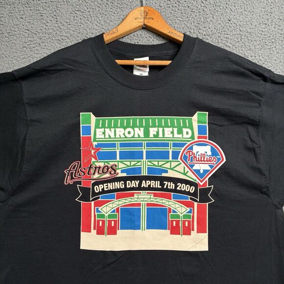 Vintage 2000 Opening Day Houston Astros Enron Field T Shirt Mens XL MLB Baseball